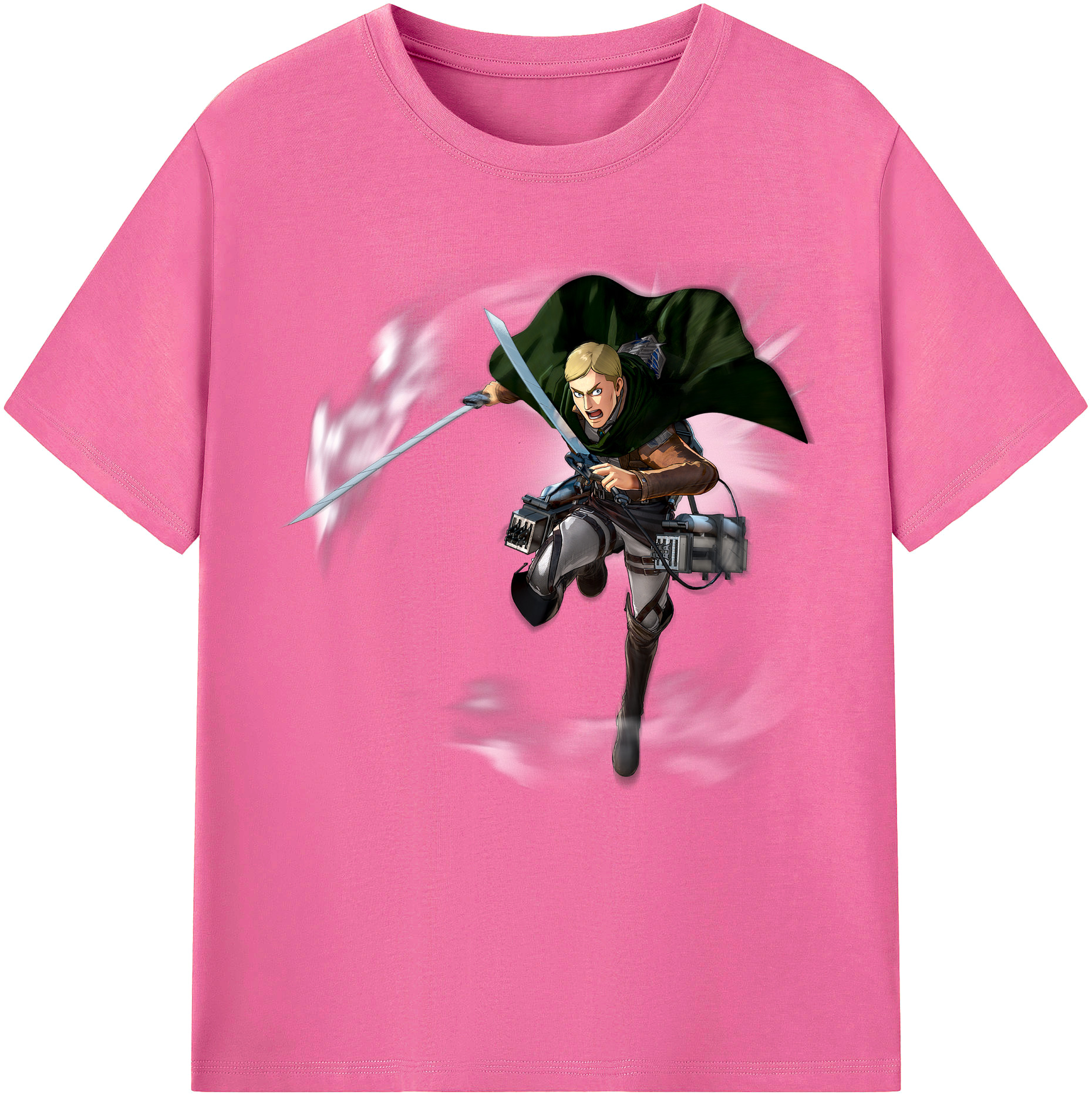 （画像用） 進撃の巨人 エルヴィン・スミス Attack on Titan Erwin Smith レディースカジュアルプリントTシャツ（綿100％）